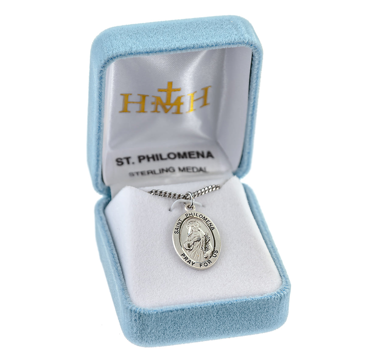 Patron Saint Philomena Oval Sterling Silver Medal
