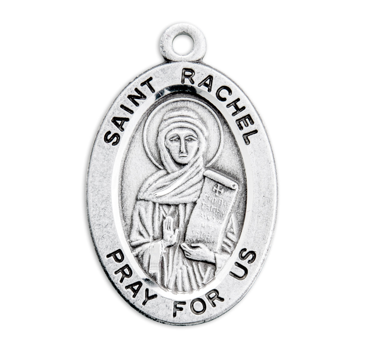 Patron Saint Rachel Oval Sterling Silver Medal