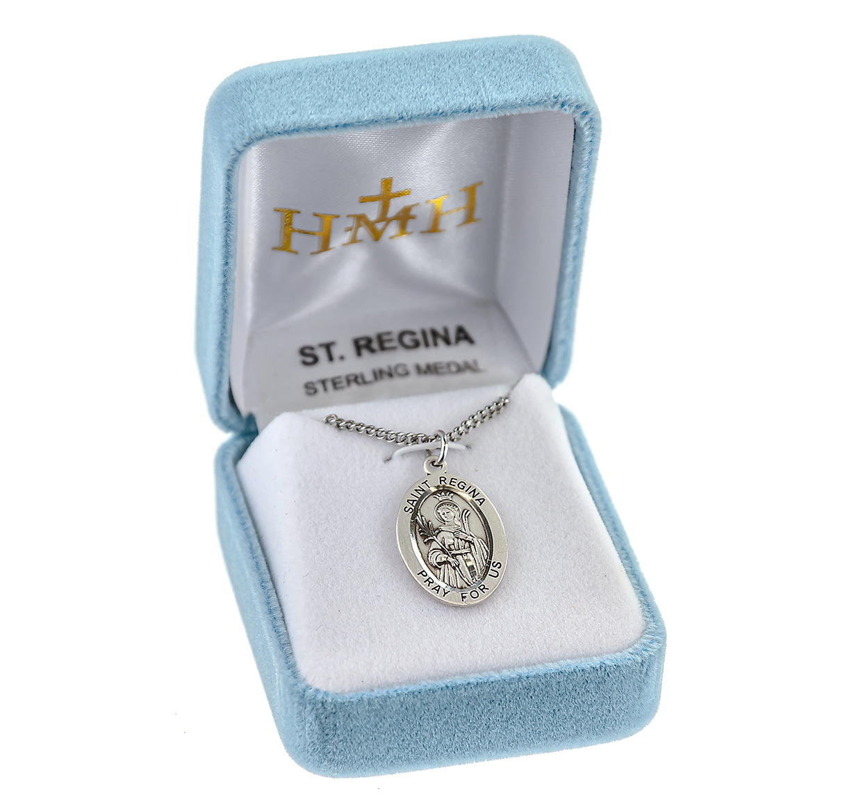Patron Saint Regina Oval Sterling Silver Medal