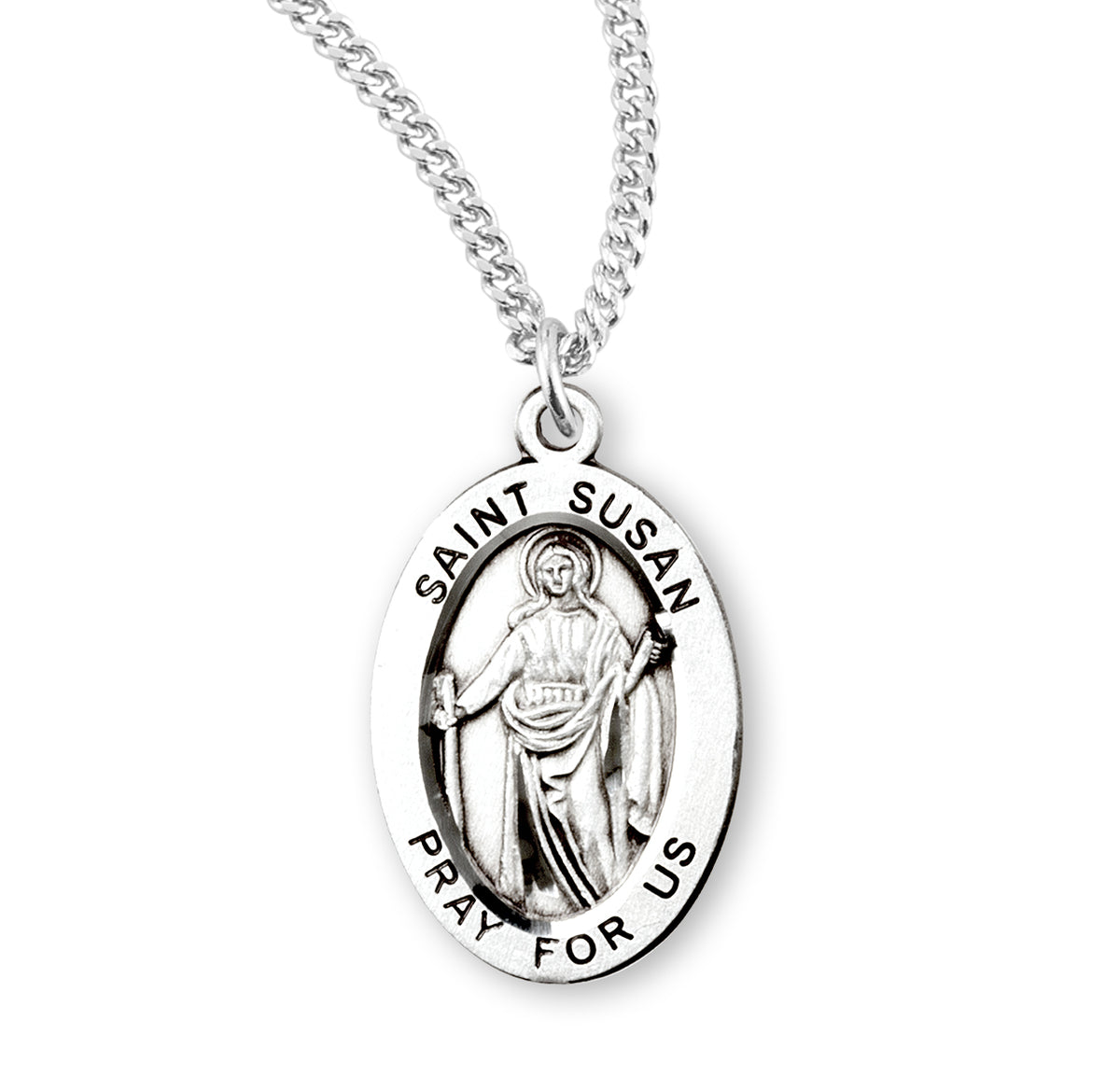 Patron Saint Susan Oval Sterling Silver Medal