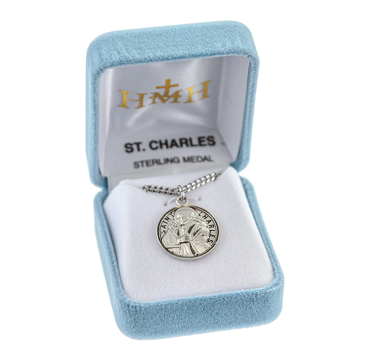 Patron Saint Charles Round Sterling Silver Medal