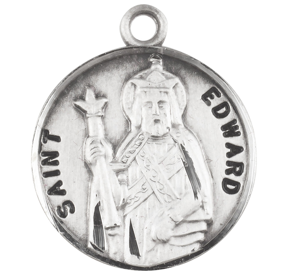 Patron Saint Edward Round Sterling Silver Medal