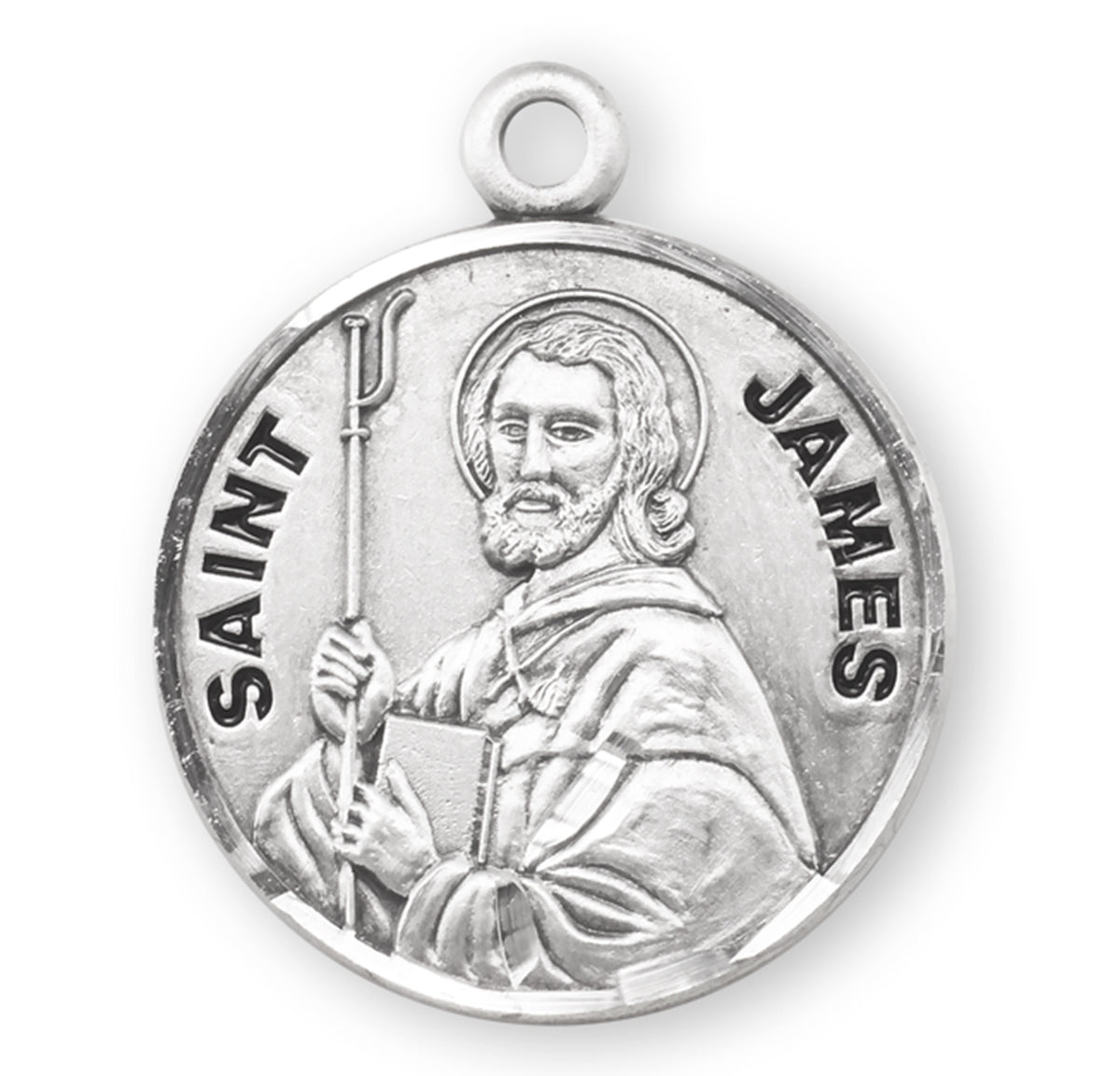 Patron Saint James Round Sterling Silver Medal