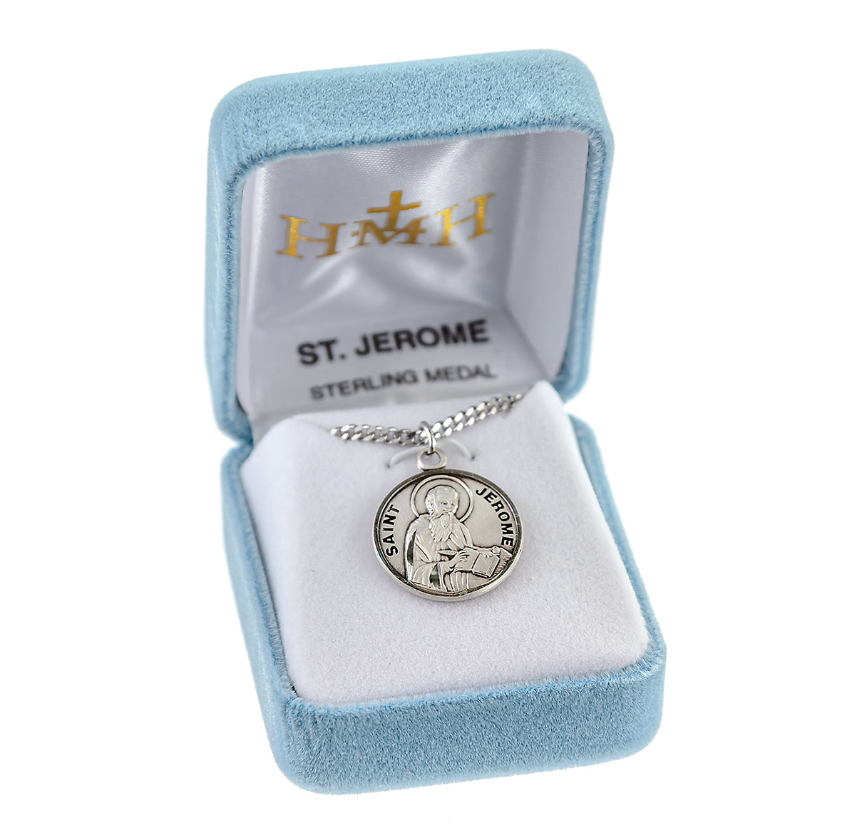 Patron Saint Jerome Round Sterling Silver Medal