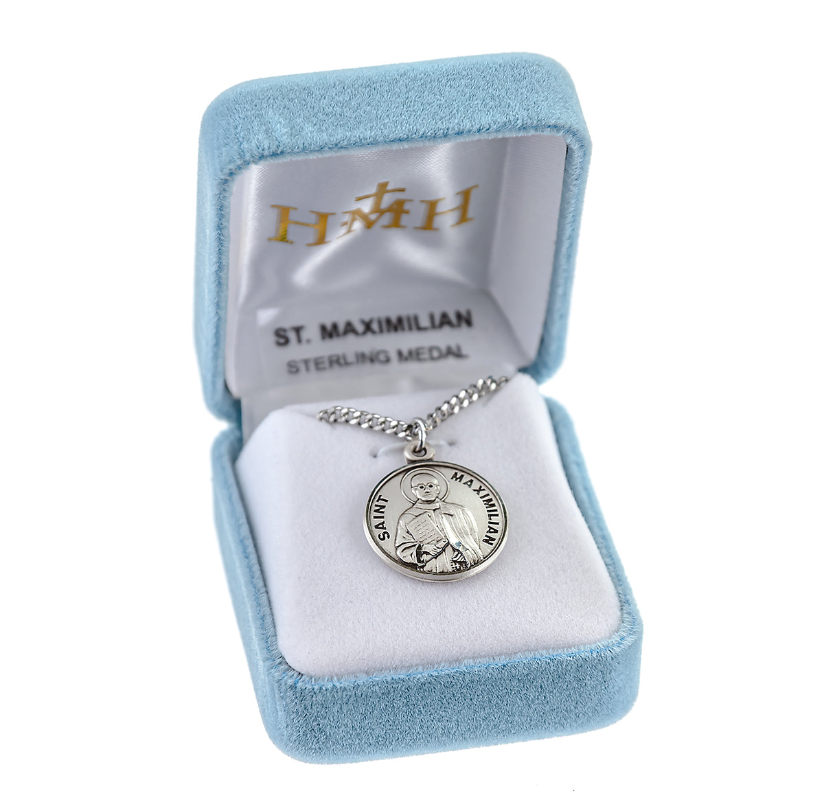 Patron Saint Maximilian Round Sterling Silver Medal