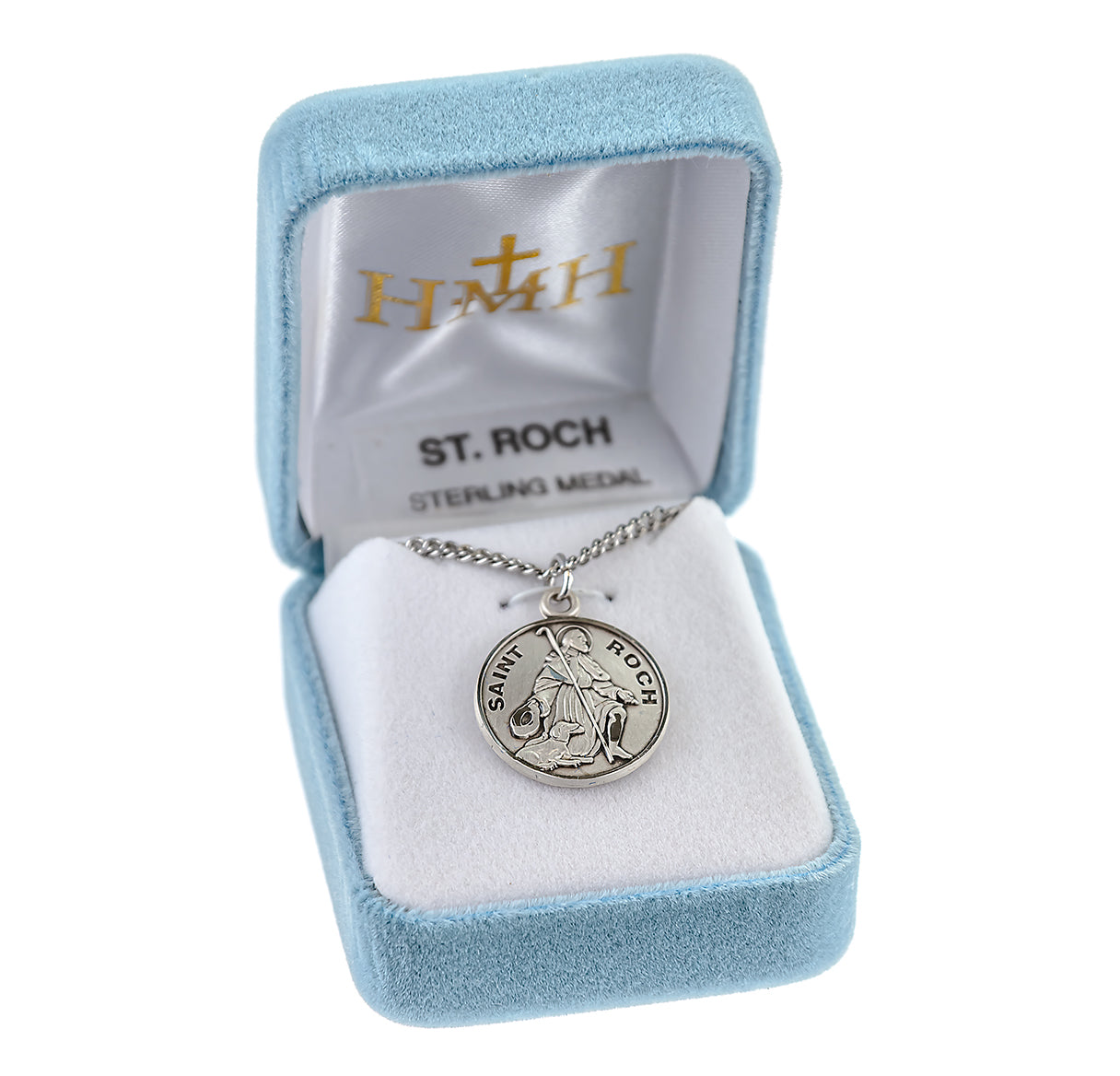 Patron Saint Roch Round Sterling Silver Medal