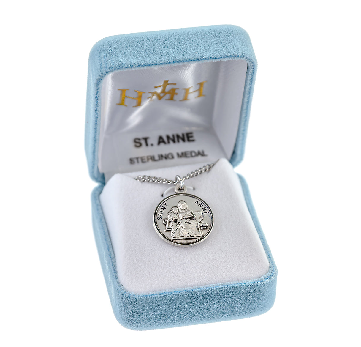Patron Saint Anne Round Sterling Silver Medal