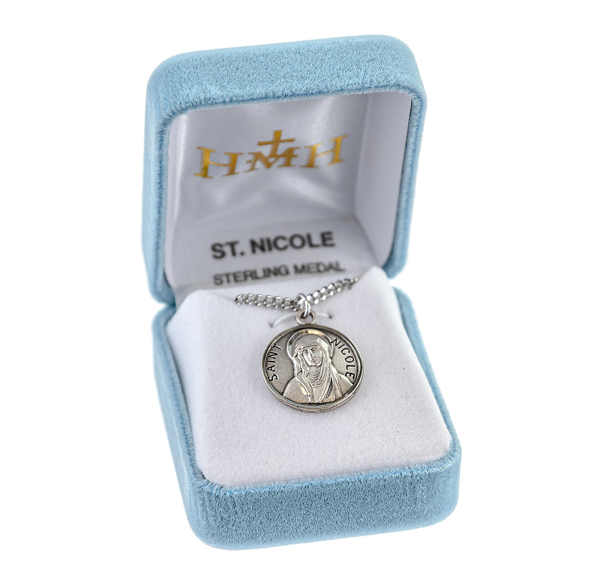 Patron Saint Nicole Round Sterling Silver Medal