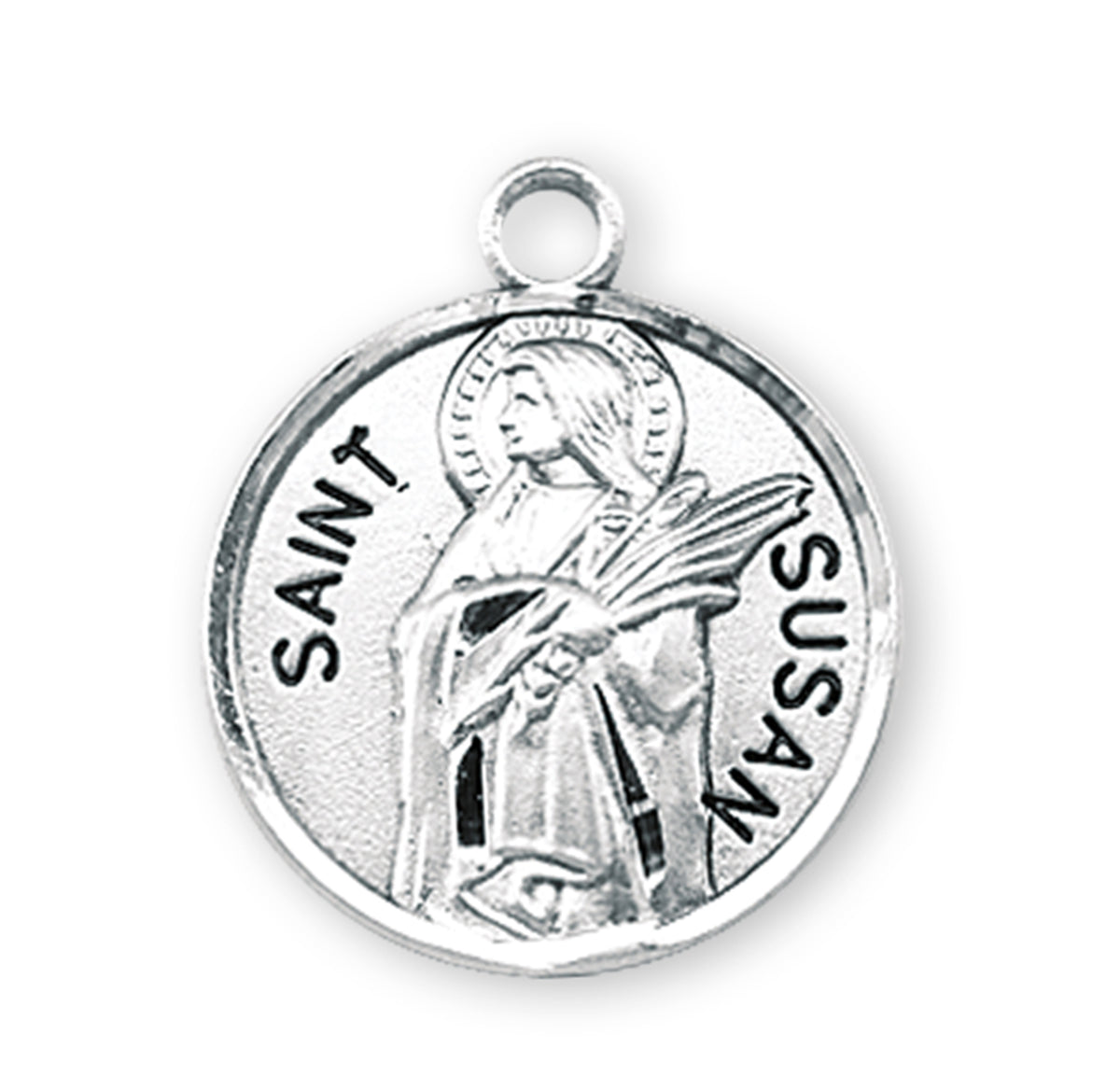 Patron Saint Susan Round Sterling Silver Medal