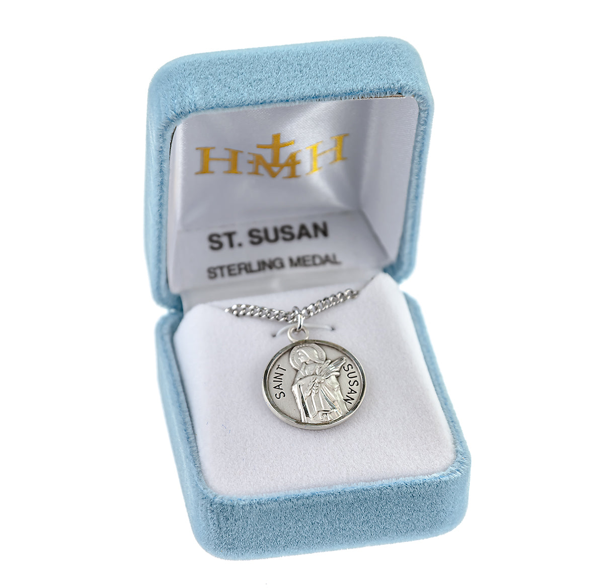 Patron Saint Susan Round Sterling Silver Medal