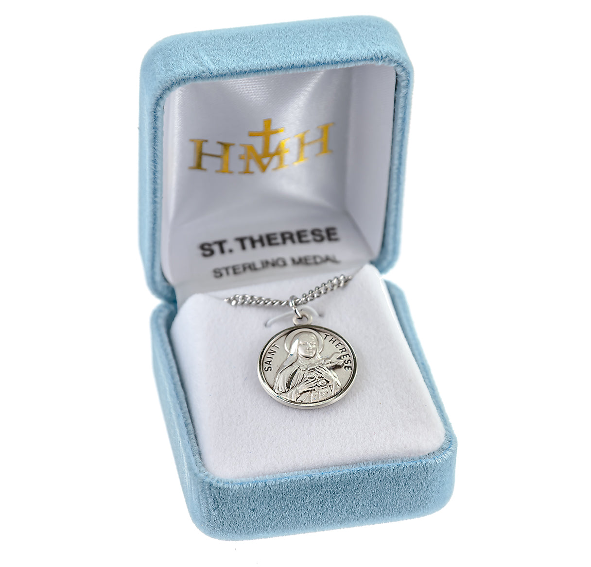 Patron Saint Therese Round Sterling Silver Medal