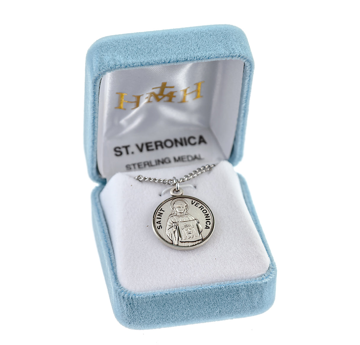 Patron Saint Veronica Round Sterling Silver Medal