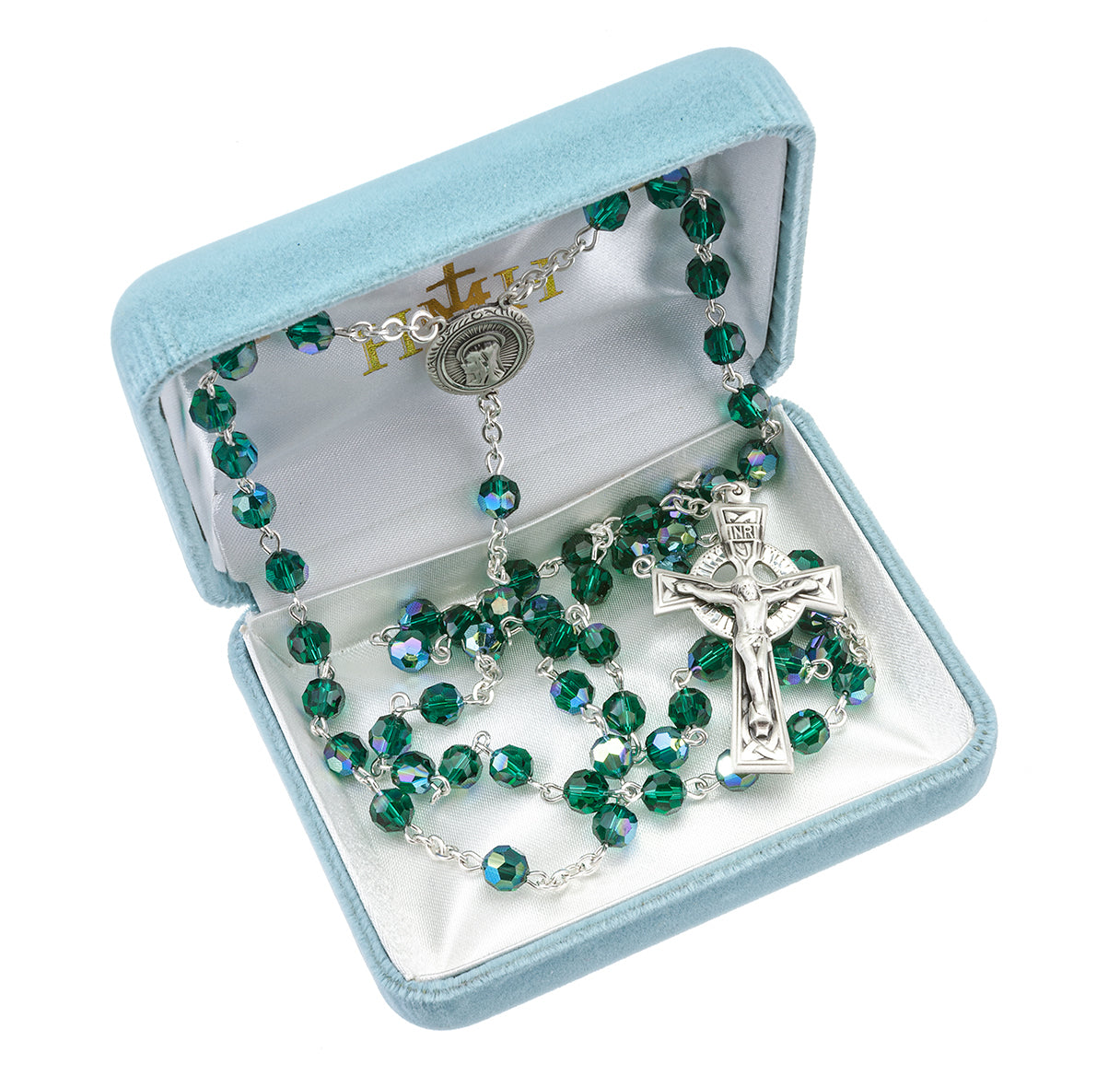 6mm Light Sapphire Finest Crystal Beads
