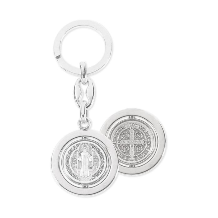 St. Benedict Keychain Silver Finish (Pack of Three)