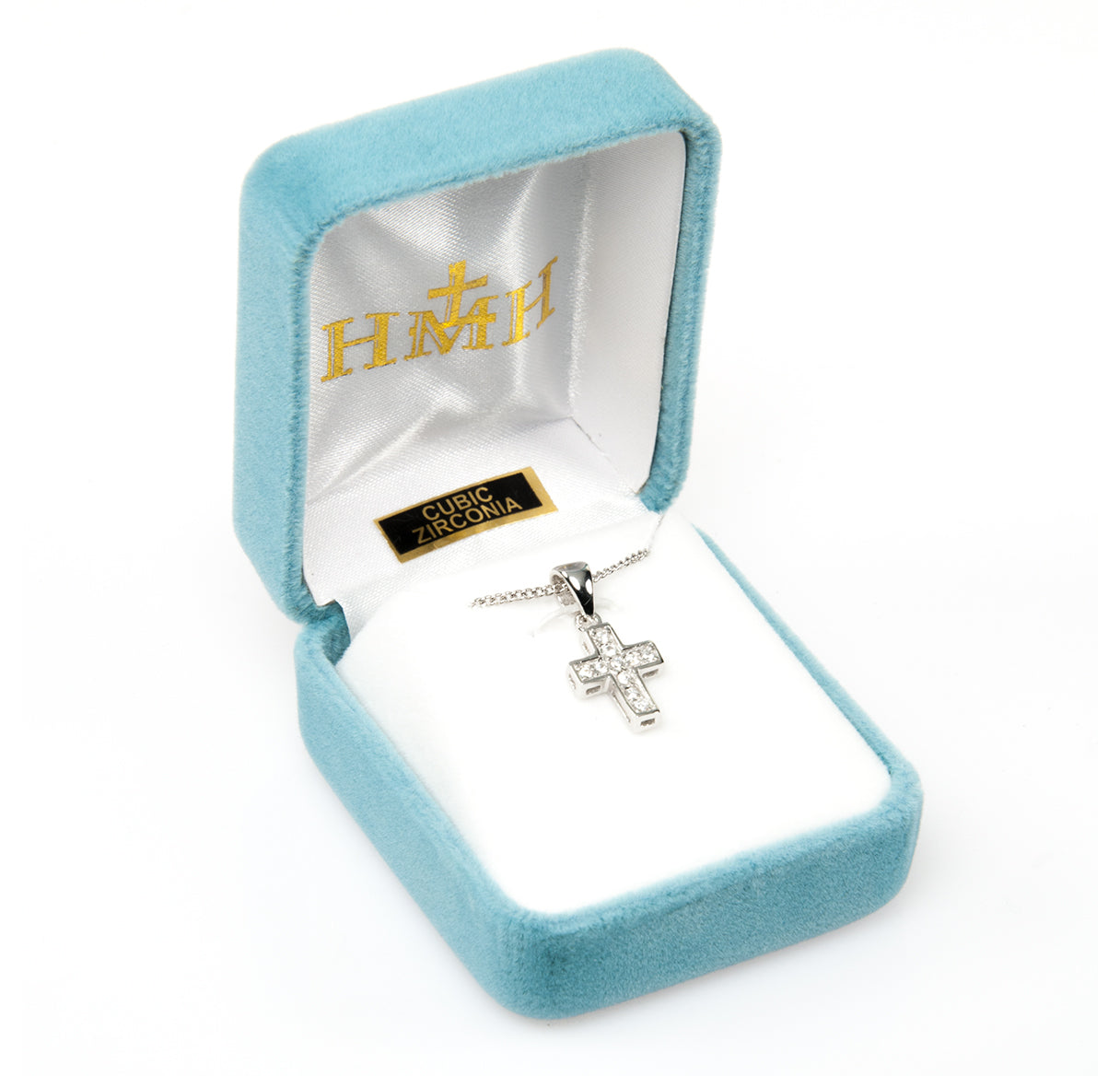 Sterling Small Cross with Cubic Zirconia's "CZ's"