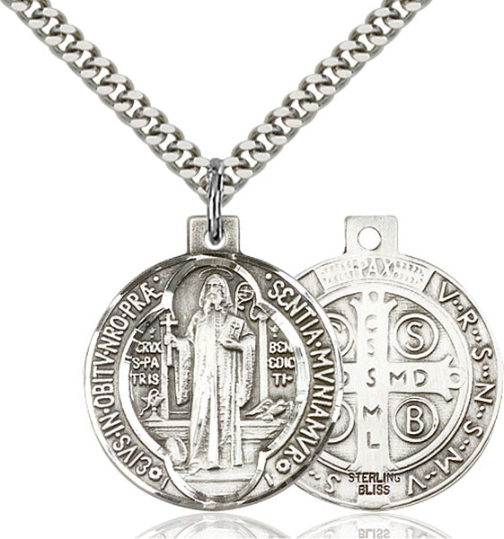Sterling Silver Saint Benedict Pendant