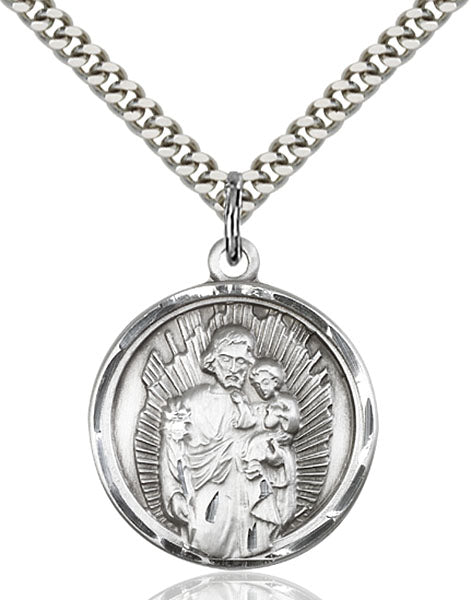 Sterling Silver Saint Joseph Pendant