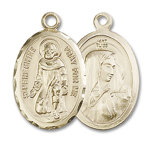 14kt Gold Saint Peregrine Medal