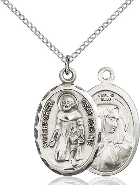 Sterling Silver Saint Peregrine Pendant
