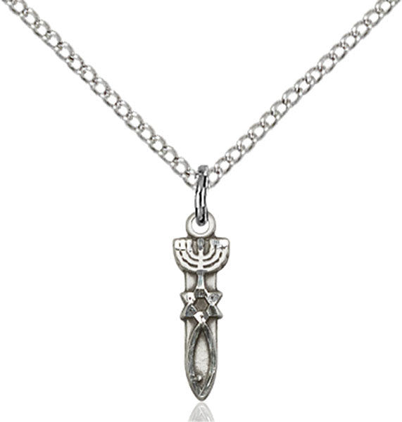 Sterling Silver Menorah / Star / Fish Pendant