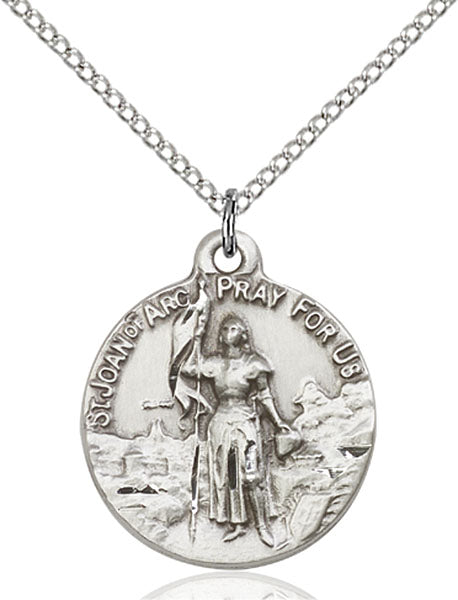 Sterling Silver Saint Joan of Arc Pendant