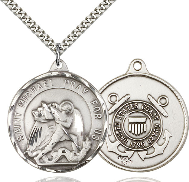 Sterling Silver Saint Michael / Coast Guard Pendant