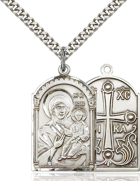 Sterling Silver Mother of God Pendant