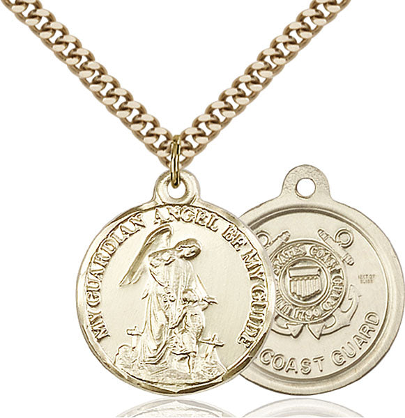 14kt Gold Filled Guardian Angel / Coast Guard Pendant