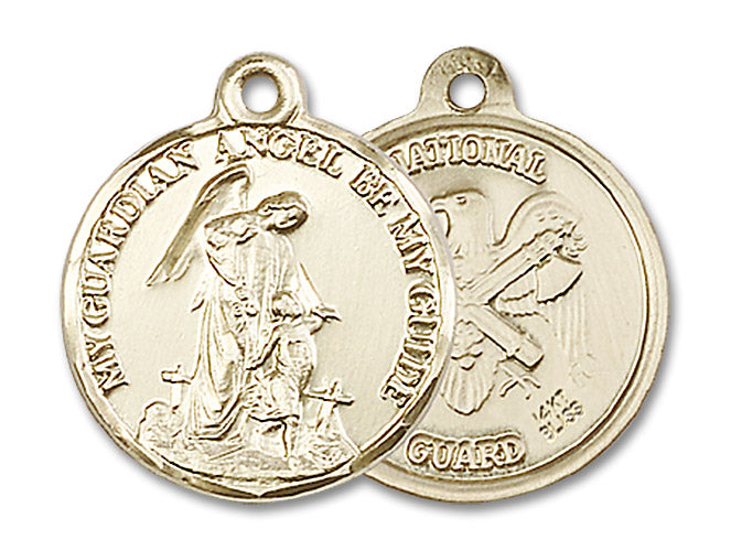 14kt Gold Guardian Angel / Nat'l Guard Medal