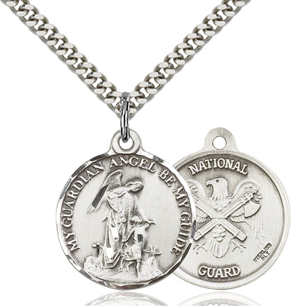 Sterling Silver Guardian Angel / Nat'l Guard Penda