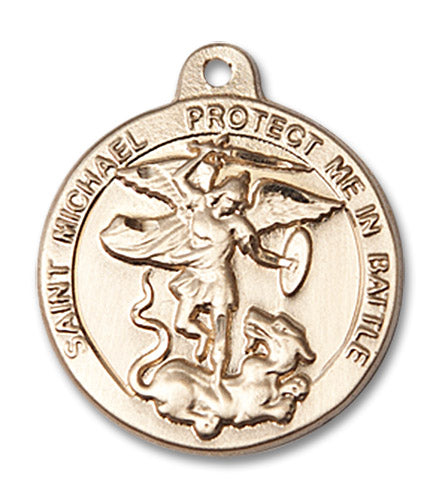 14kt Gold Saint Michael the Archangel Medal
