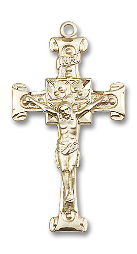 14kt Gold Crucifix Medal
