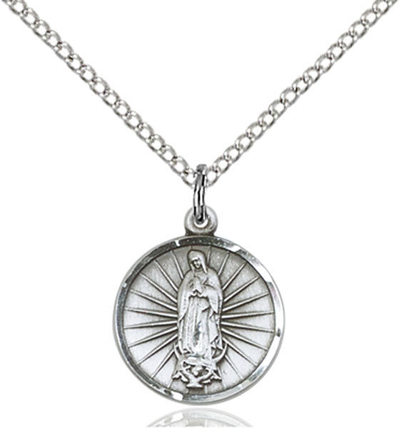 Sterling Silver Our Lady of Guadalupe Pendant