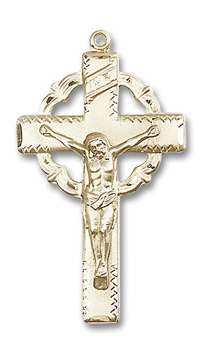 14kt Gold Crucifix Medal