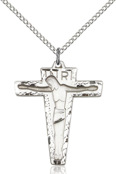 Sterling Silver Primitive Crucifix Pendant