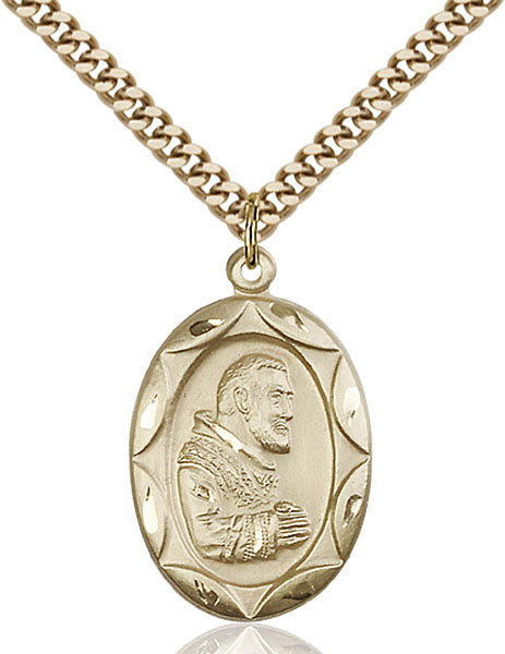14kt Gold Filled Saint Pio of Pietrelcina Pendant
