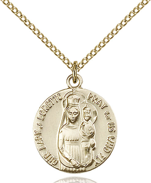 14kt Gold Filled Our Lady of Loretto Pendant