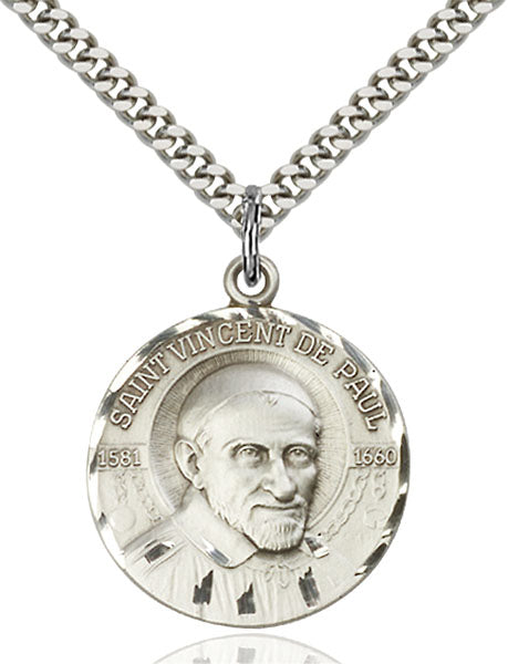 Sterling Silver Saint Vincent De Paul Pendant