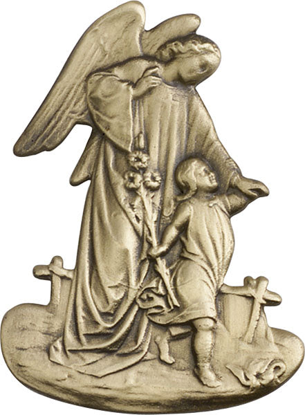 Antique Gold Guardian Angel Visor Clip