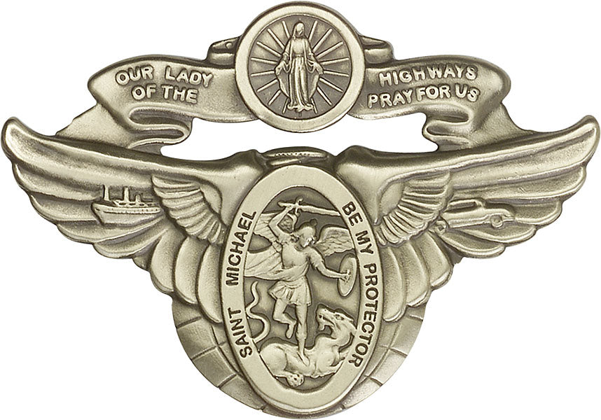 Antique Gold O/L of the Highway / St Michael Visor Clip