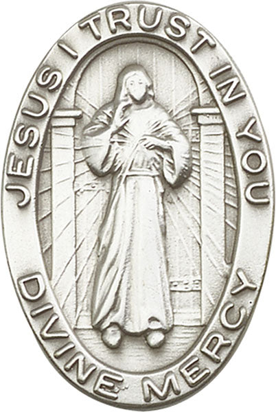 Antique Silver Divine Mercy Visor Clip