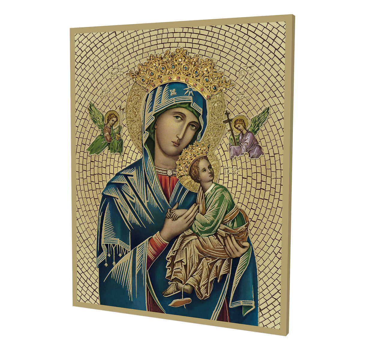 Our Lady of Perpetual Help Gold Foil Mosaic Plaque