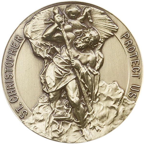 Antique Gold St. Christopher Visor Clip