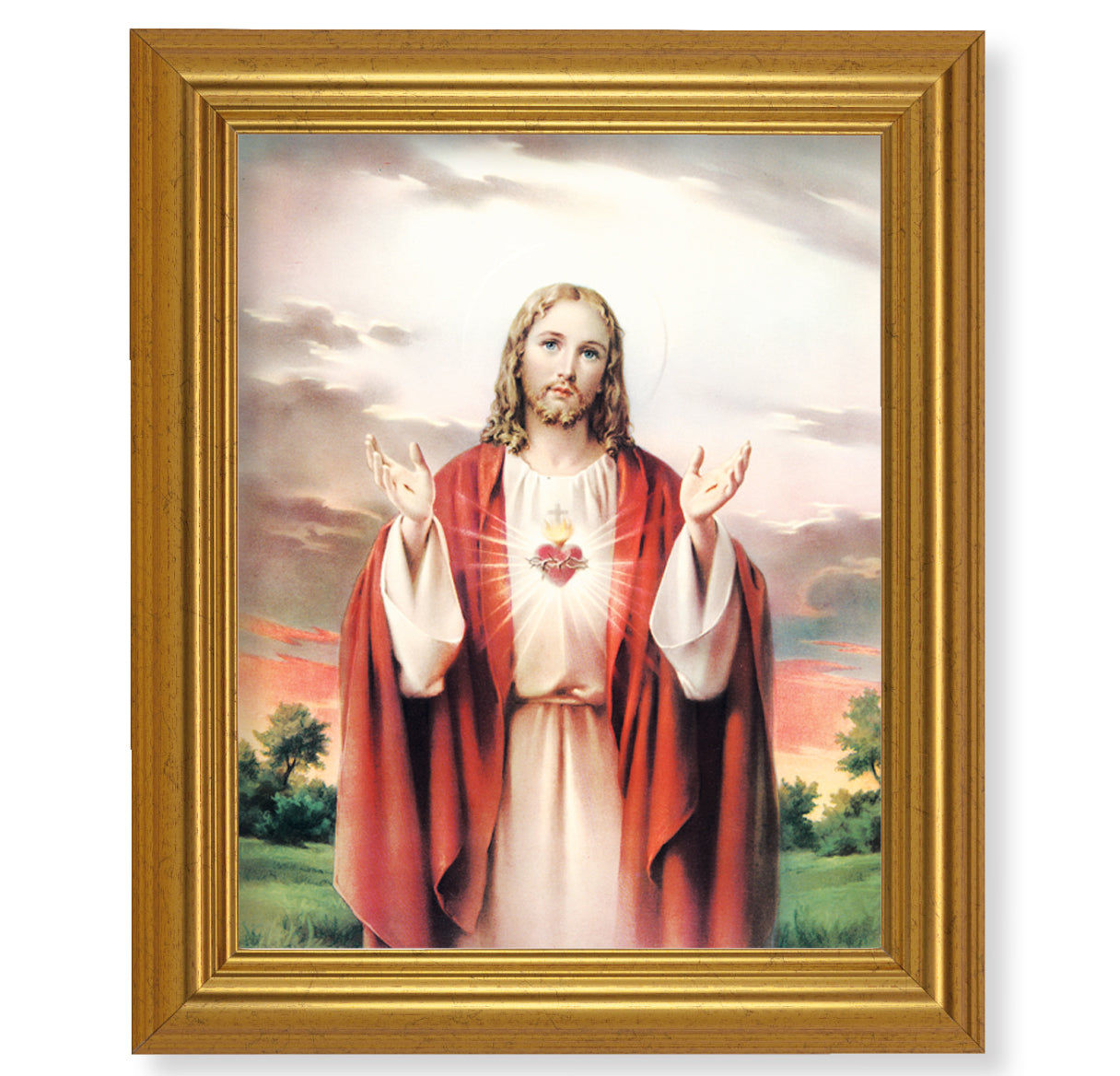 Sacred Heart of Jesus Gold Framed Art