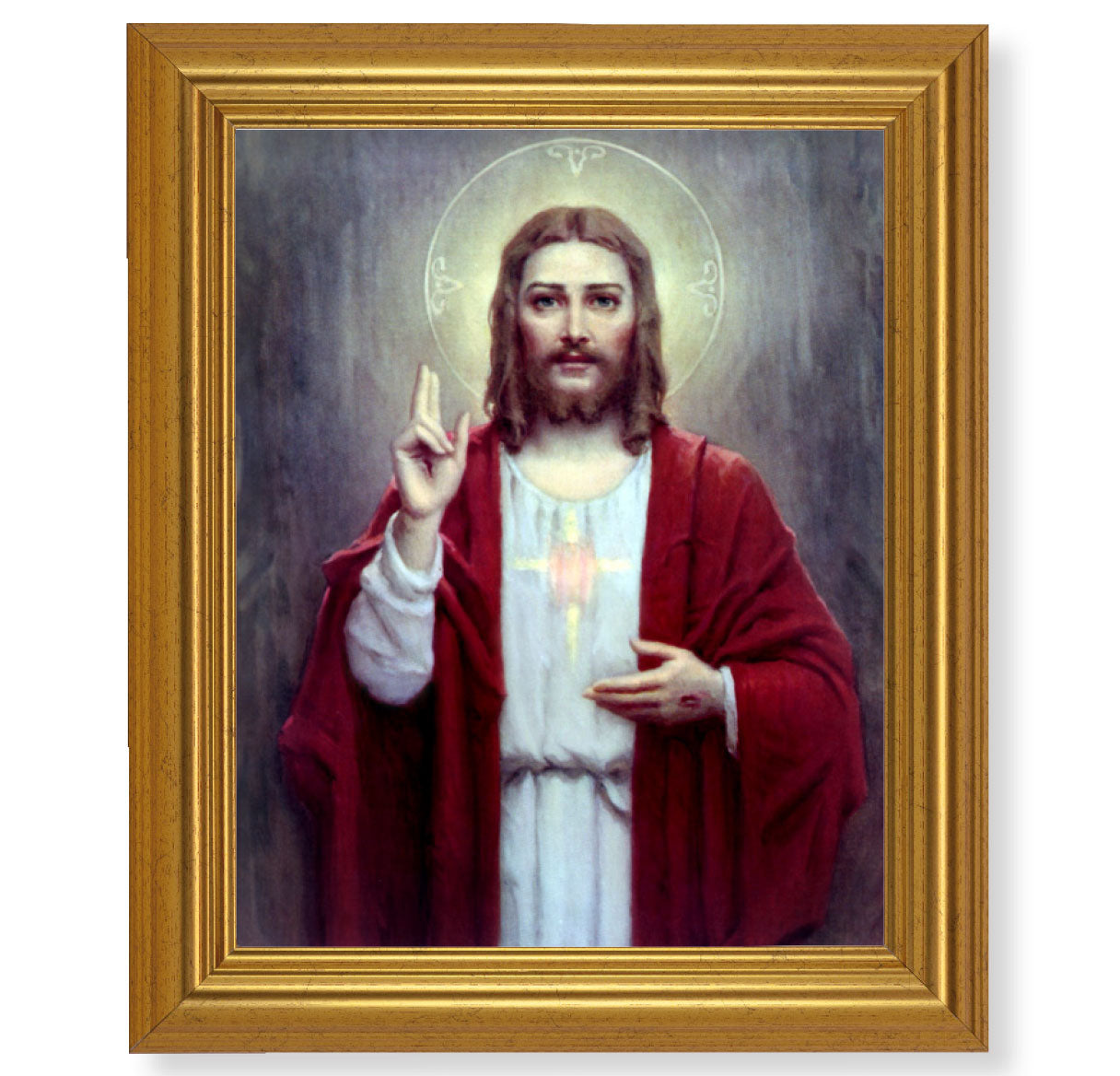 Sacred Heart of Jesus Gold Framed Art