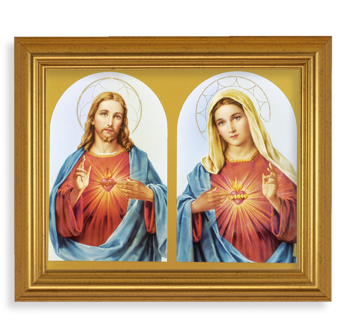 The Sacred Hearts Gold Framed Art