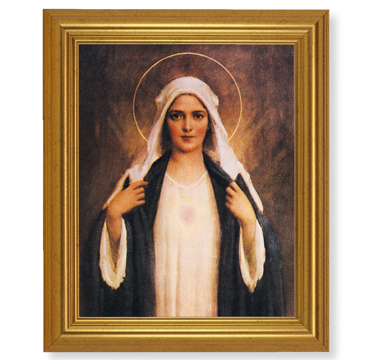 Immaculate Heart of Mary Gold Framed Art