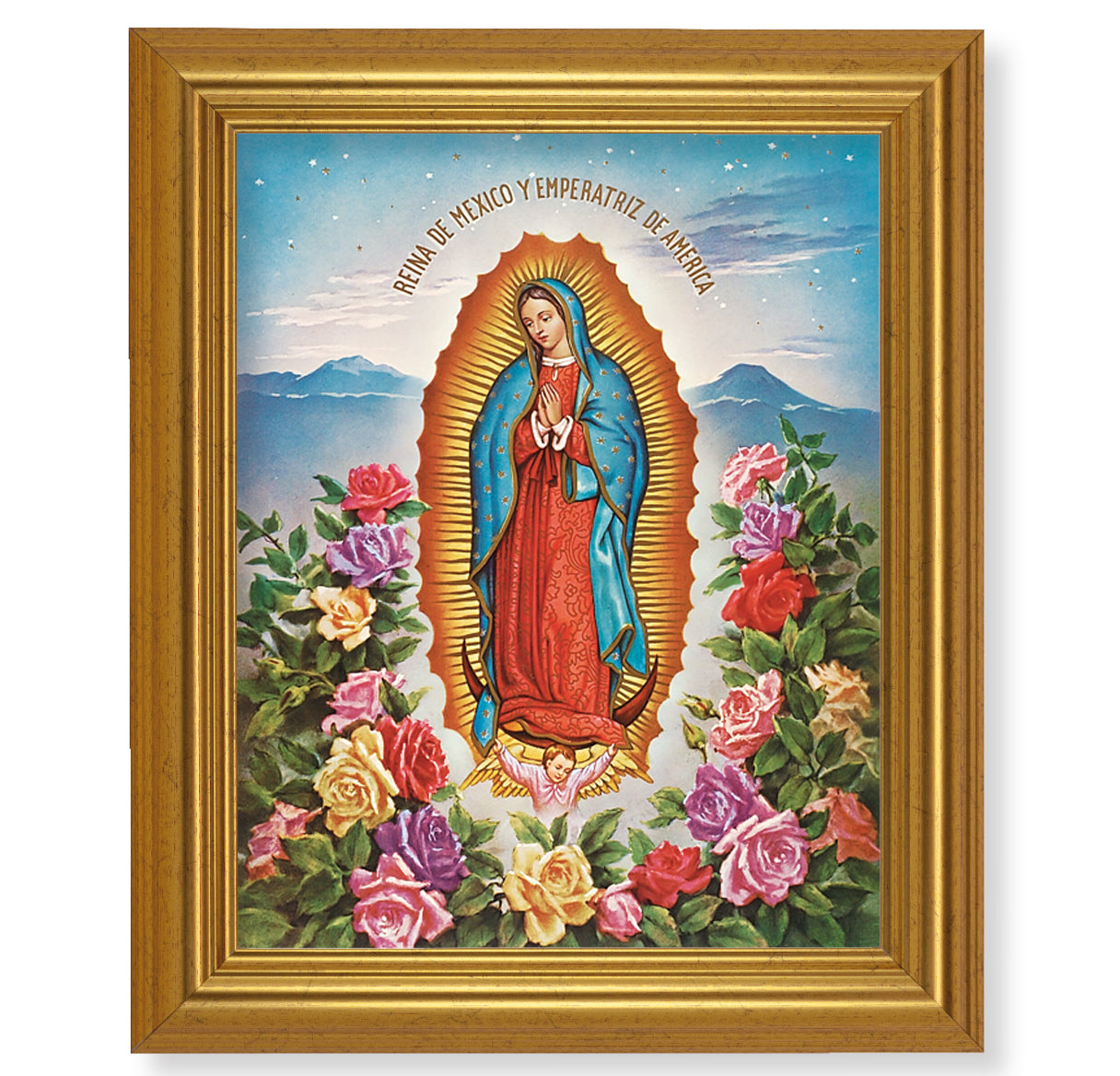 Our Lady of Guadalupe Gold Framed Art