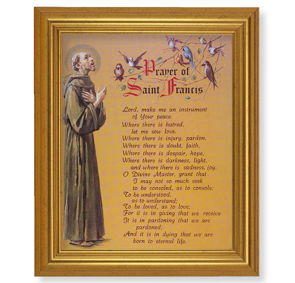 Prayer of St. Francis Gold Framed Art