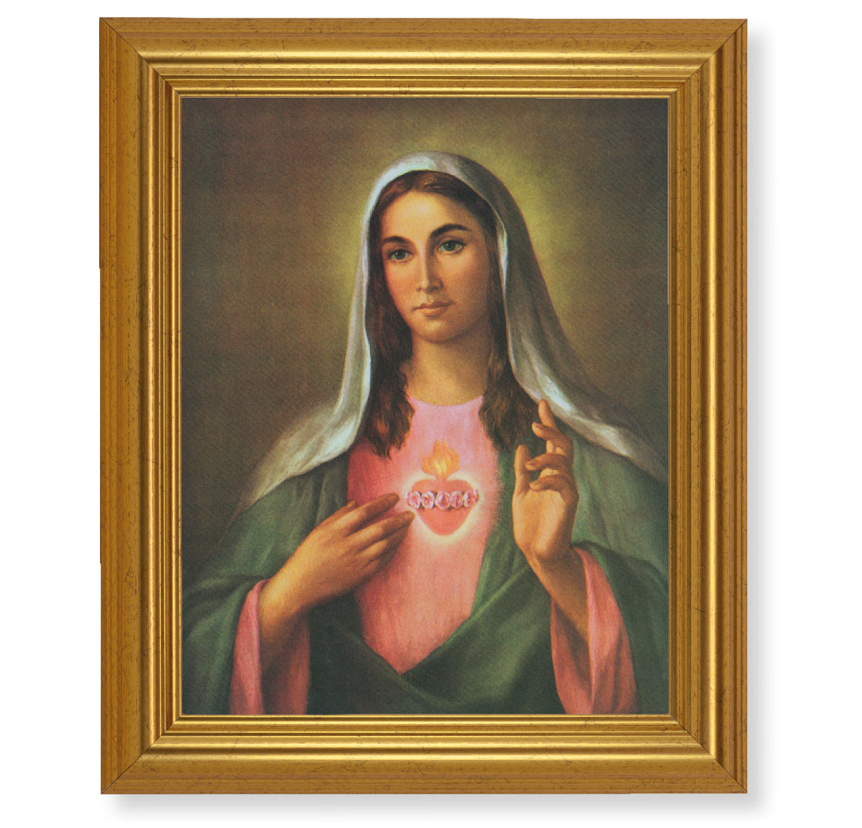 Immaculate Heart of Mary Gold Framed Art